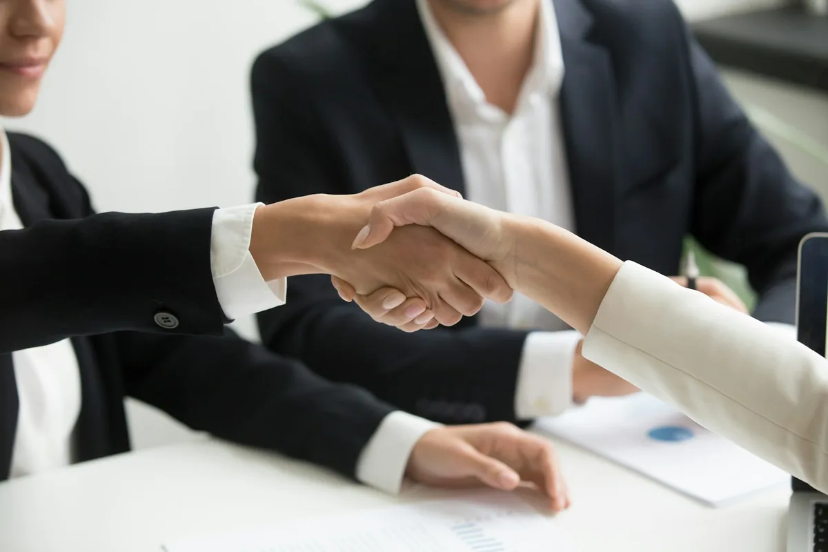 Business partners completing a deal