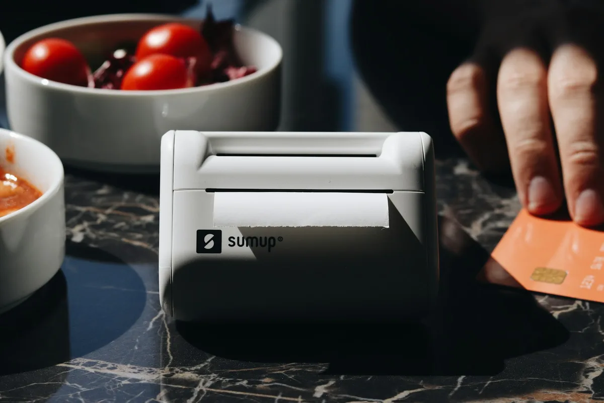 Customer card payment at a restaurant terminal