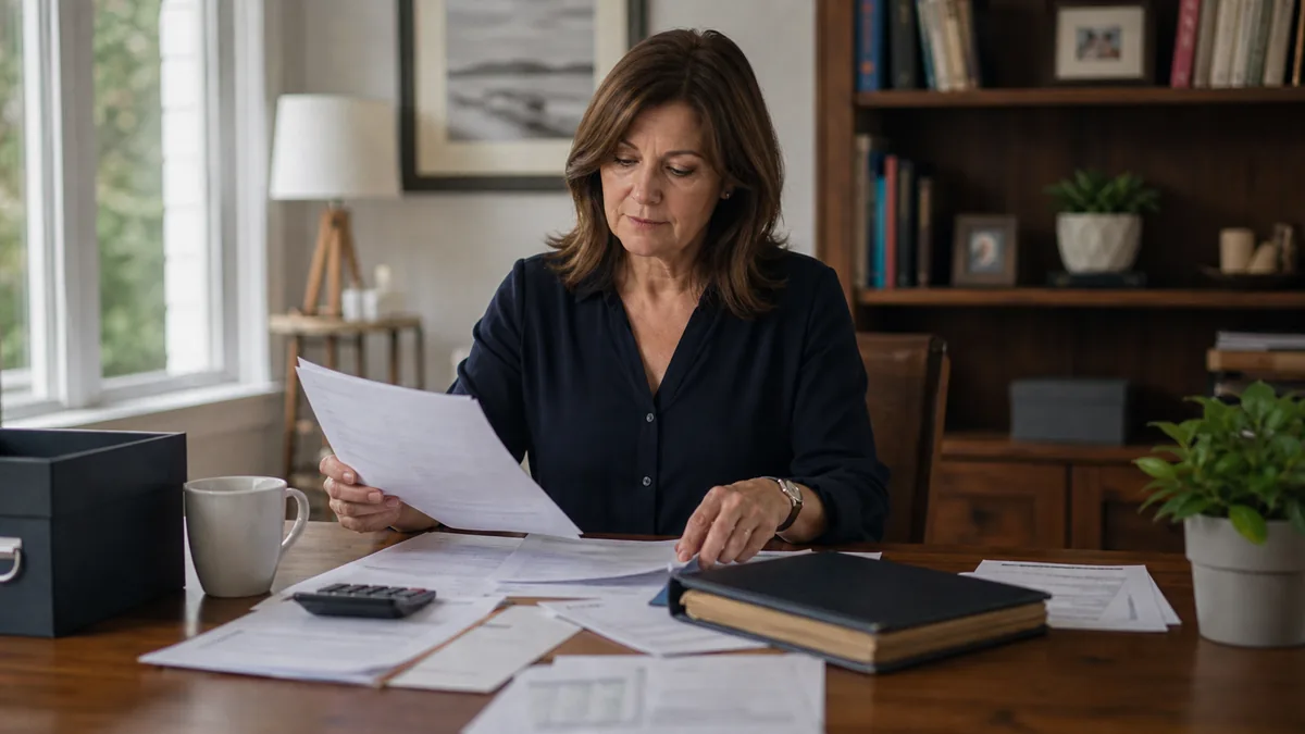Executor organizing a deceased person's final tax documents