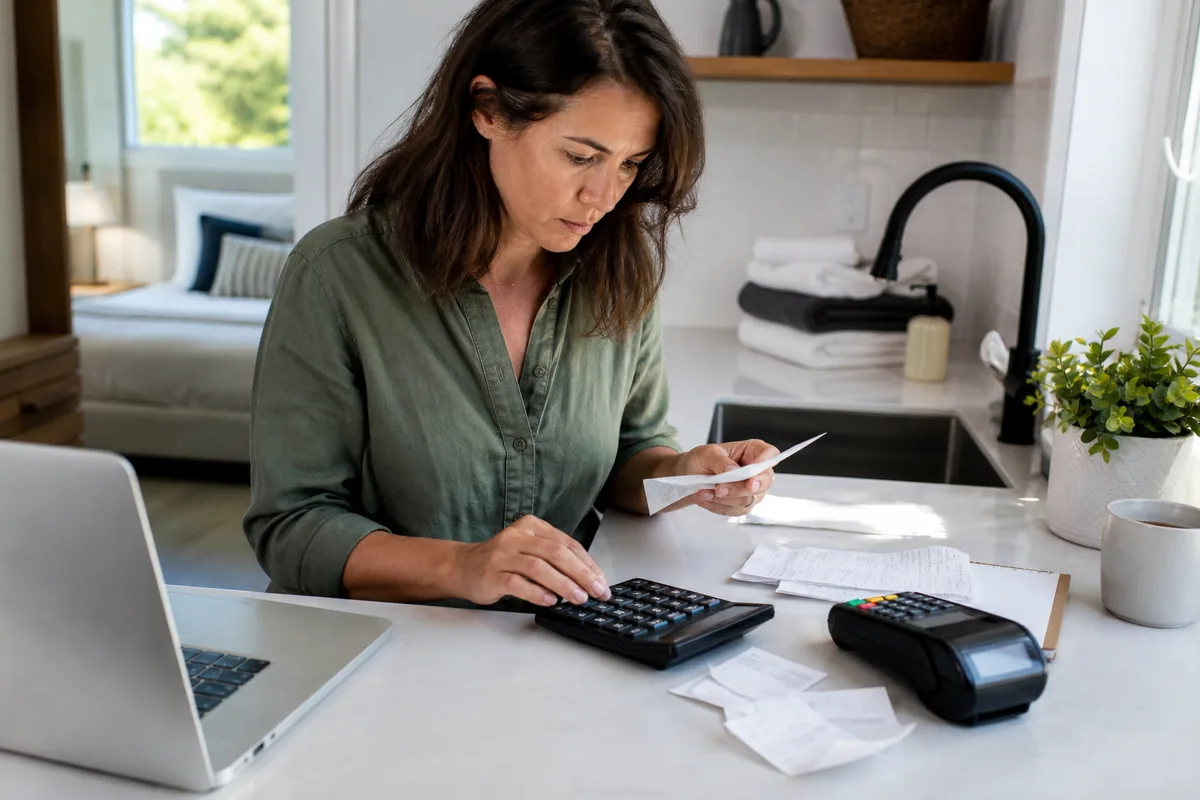 Short-term rental host reviewing GST