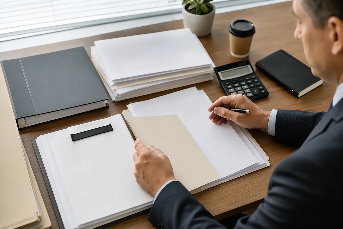 Accountant preparing a clearance certificate