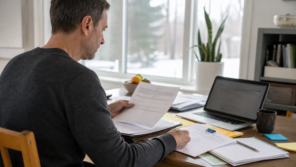 Taxpayer reviewing a CRA assessment and supporting documents