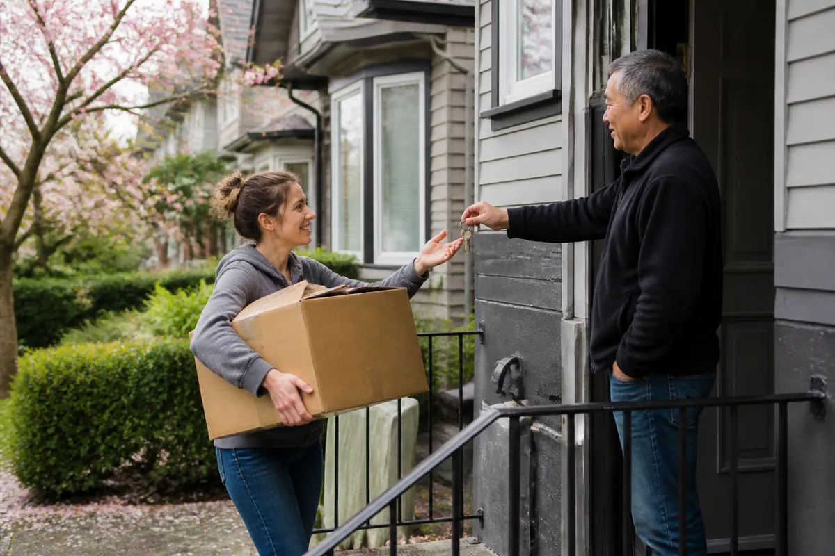 Long-term tenant receiving rental keys