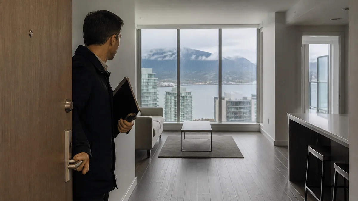 Owner entering an unoccupied Vancouver condo