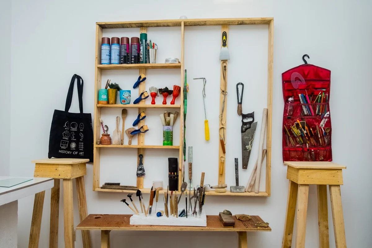Organized tools and equipment in a business workshop