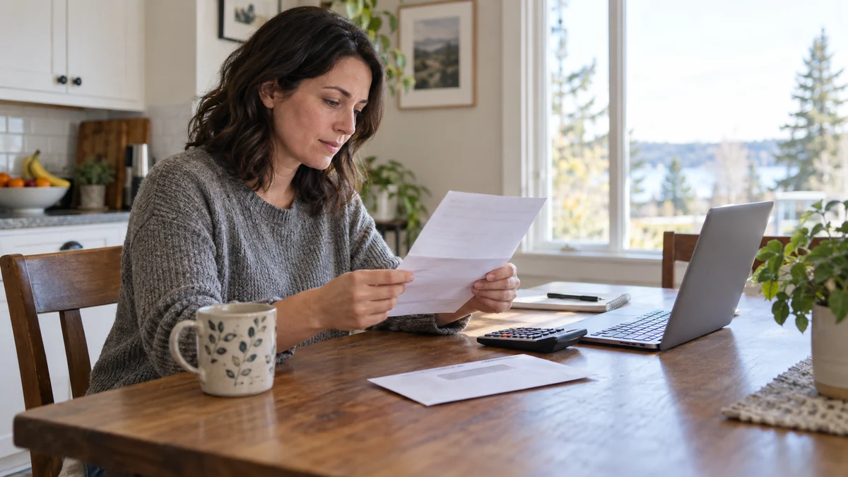 Taxpayer reading a CRA notice of assessment at home