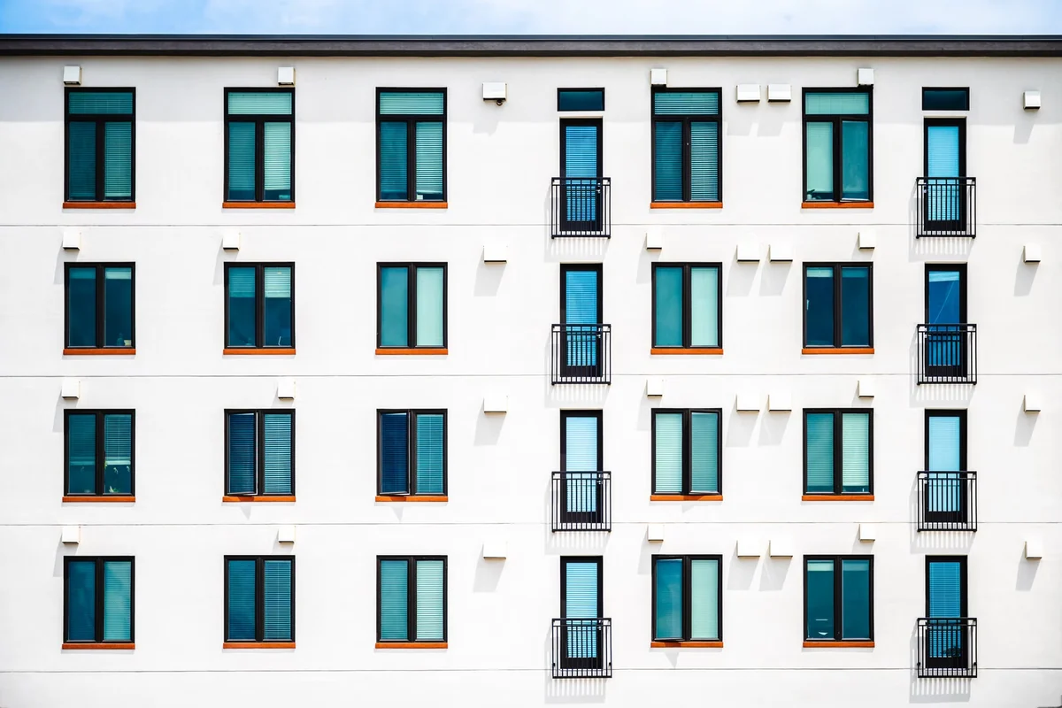 Modern residential apartment building exterior