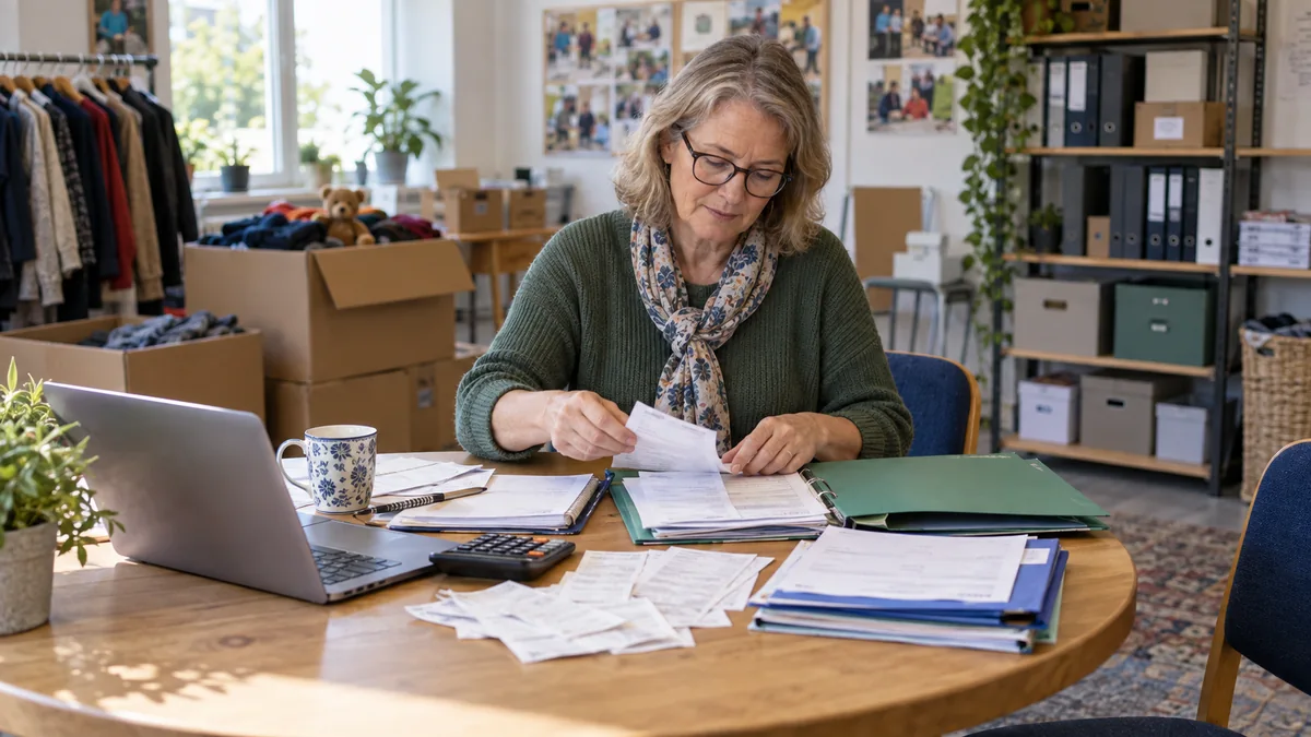 Charity treasurer preparing an annual information return