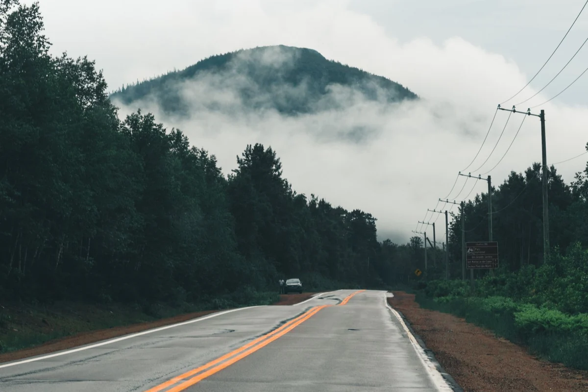 Road extending toward mountains
